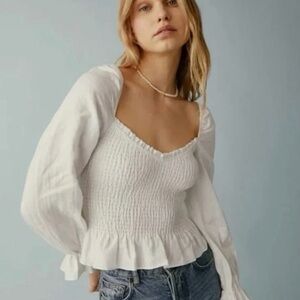 REFORMATION Cambria Linen Top size small in white